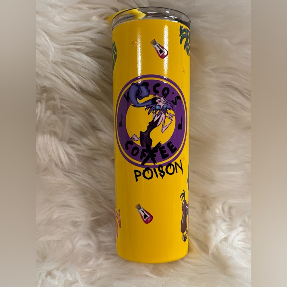 Llama Character Yellow Stainless Steel 20 oz Tumbler Handcrafted